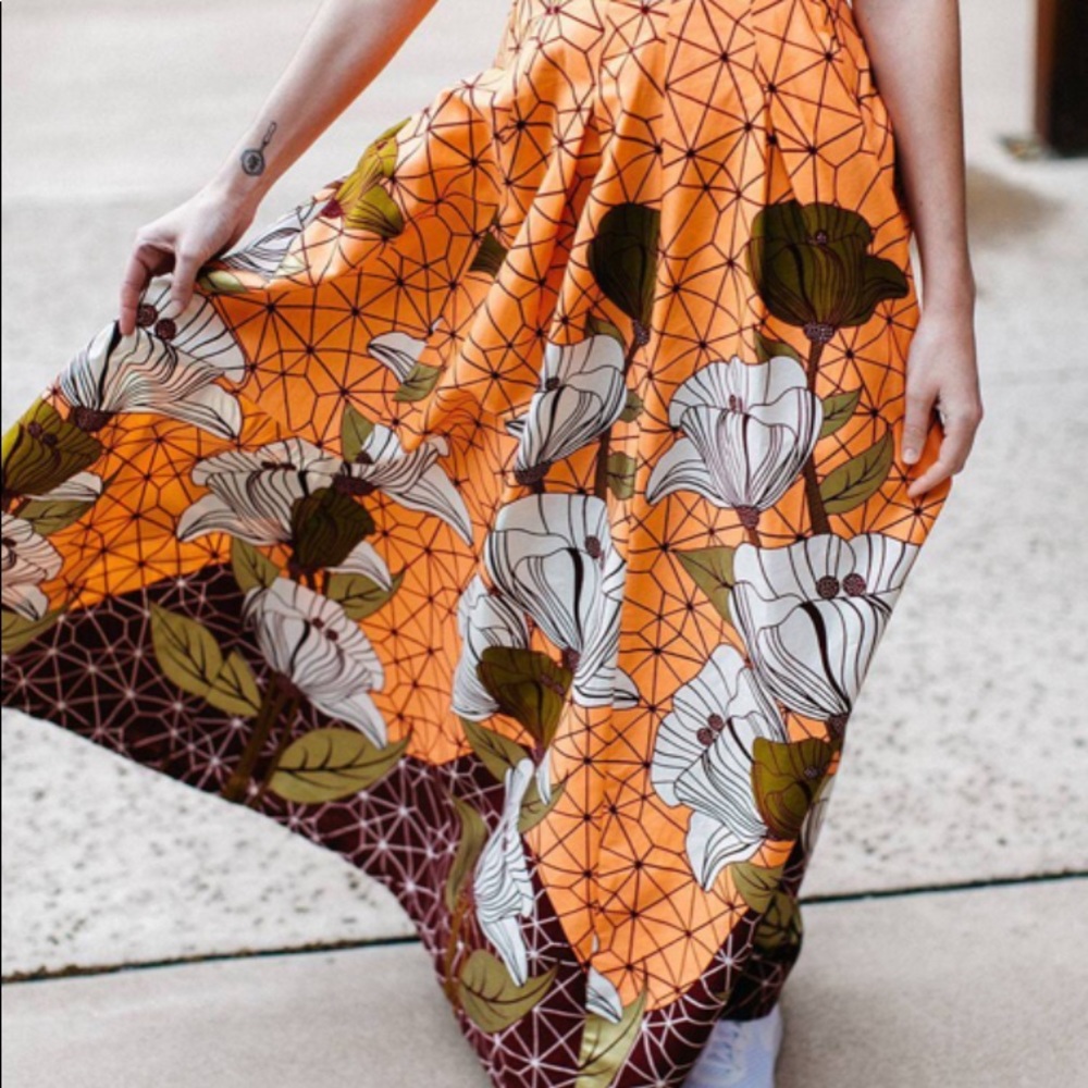 African print maxi shirt